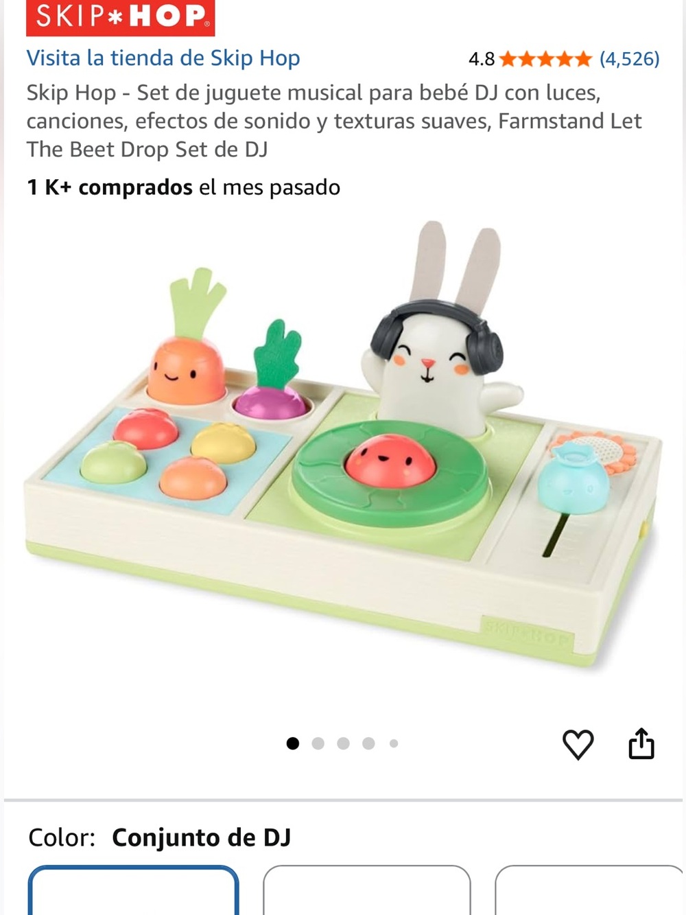 Skip Hop Farmstand Let The Beet Drop DJ Set Baby Musical Toy, 6m+